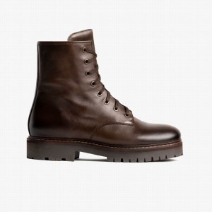 Thursday Boots Combat Veterlaarzen Dames Koffie | FEP8742CS