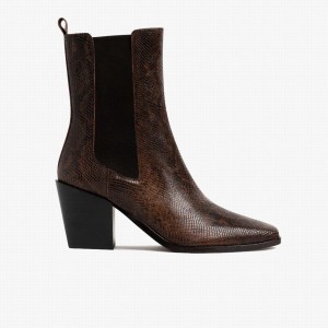 Thursday Boots Soho Chelsea Laarzen Dames Chocola Slangenprint | WKR8920NI