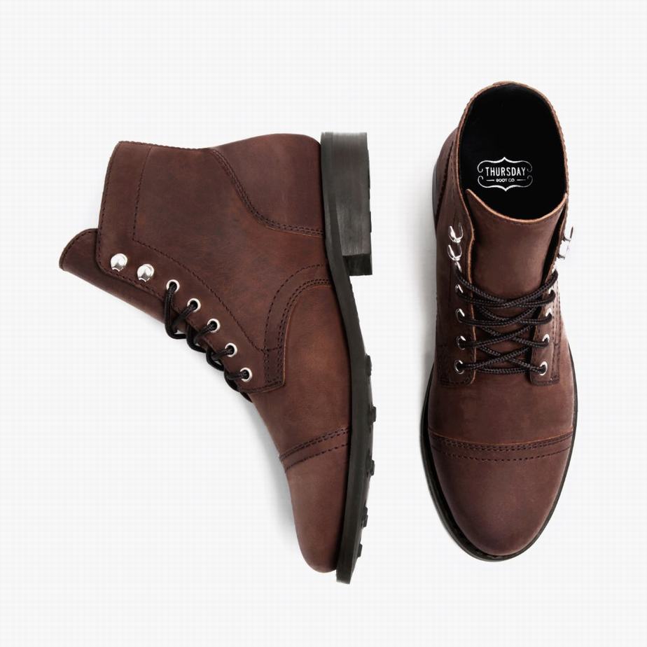 Thursday Boots Captain Veterlaarzen Dames Bruin | IFW541EQ