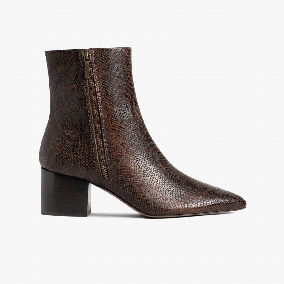 Thursday Boots Luna Laarzen Dames Chocola Slangenprint | BDP6487BT