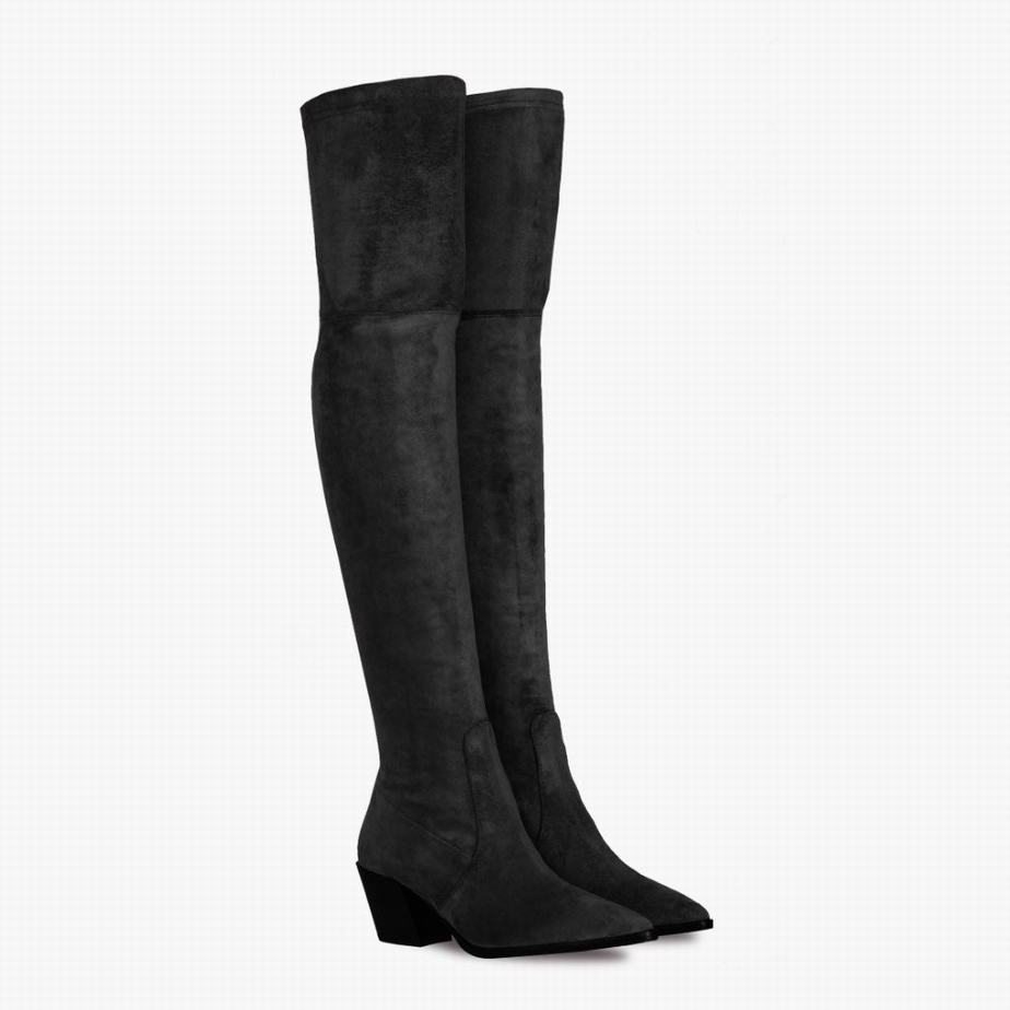 Thursday Boots Tempest Overknee Laarzen Dames Zwart | MRN369YG