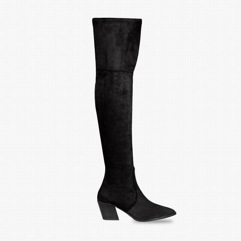 Thursday Boots Tempest Overknee Laarzen Dames Zwart | MRN369YG